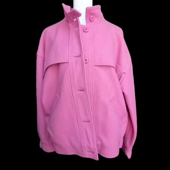 Vintage Woolrich Virgin Wool Made In USA Pink Coat Women's Size Large - Picture 1 of 5